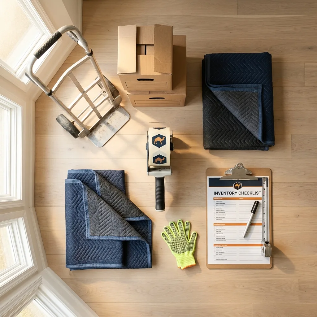 Professional moving supplies and packing materials layout for Wood Dale residential relocations